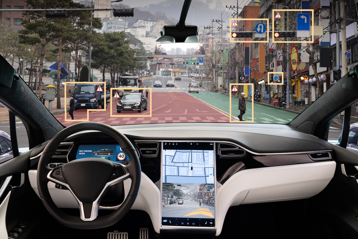 Image of heads up display in a car