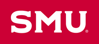 SMU Logo White on Red