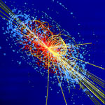 Higgs boson decay illustration