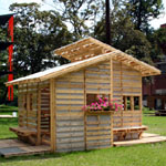 The Pallet House, by I-Beam Design, was conceived as a transitional shelter for refugees returning to Kosovo.