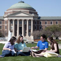 SMU Students Studying On Campus