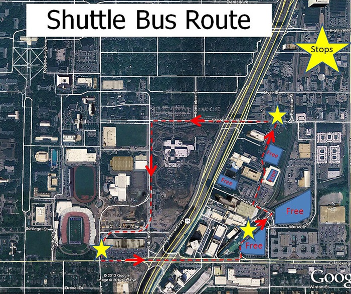 Game Day 2012 Shuttle Route  Map