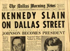 The Dallas Morning News headline the day following the assassination of President John F. Kennedy