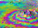 InSAR Image shows Volcanic uplift in the Great Rift Valley