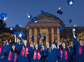 Commencement Cap Toss