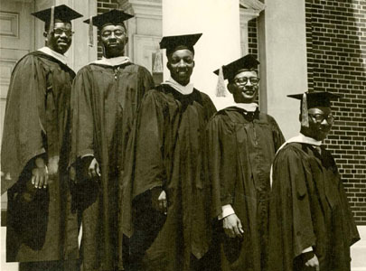 (l-r) James A. Hawkins, John W. Elliott, Negail R. Riley, A. Cecil Williams, and James V. Lyles