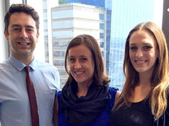 Editorial director Christina Geyer ’10, editor Courtney Spalten ’14 and marketing manager Patrick Kobler ’10 