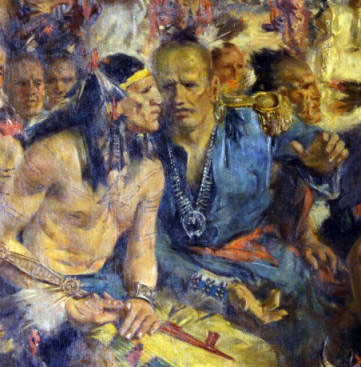 Bluejacket insert from Signing the Treat of Greene Ville by Howard Chandler Christy