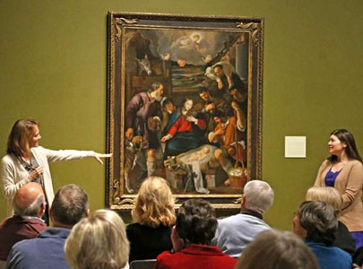 People looking at art