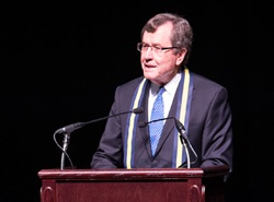 SMU President R Gerald Turner at memorial service for Officer Mark McCullen