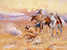 Blackfeet Burning Crow Buffalo Range, painting by Charles Marion Russell, 1905.