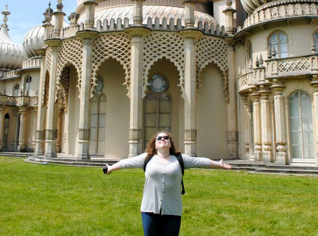 Senior theatre major Jenna at the Royal Pavilion in Brighton. 