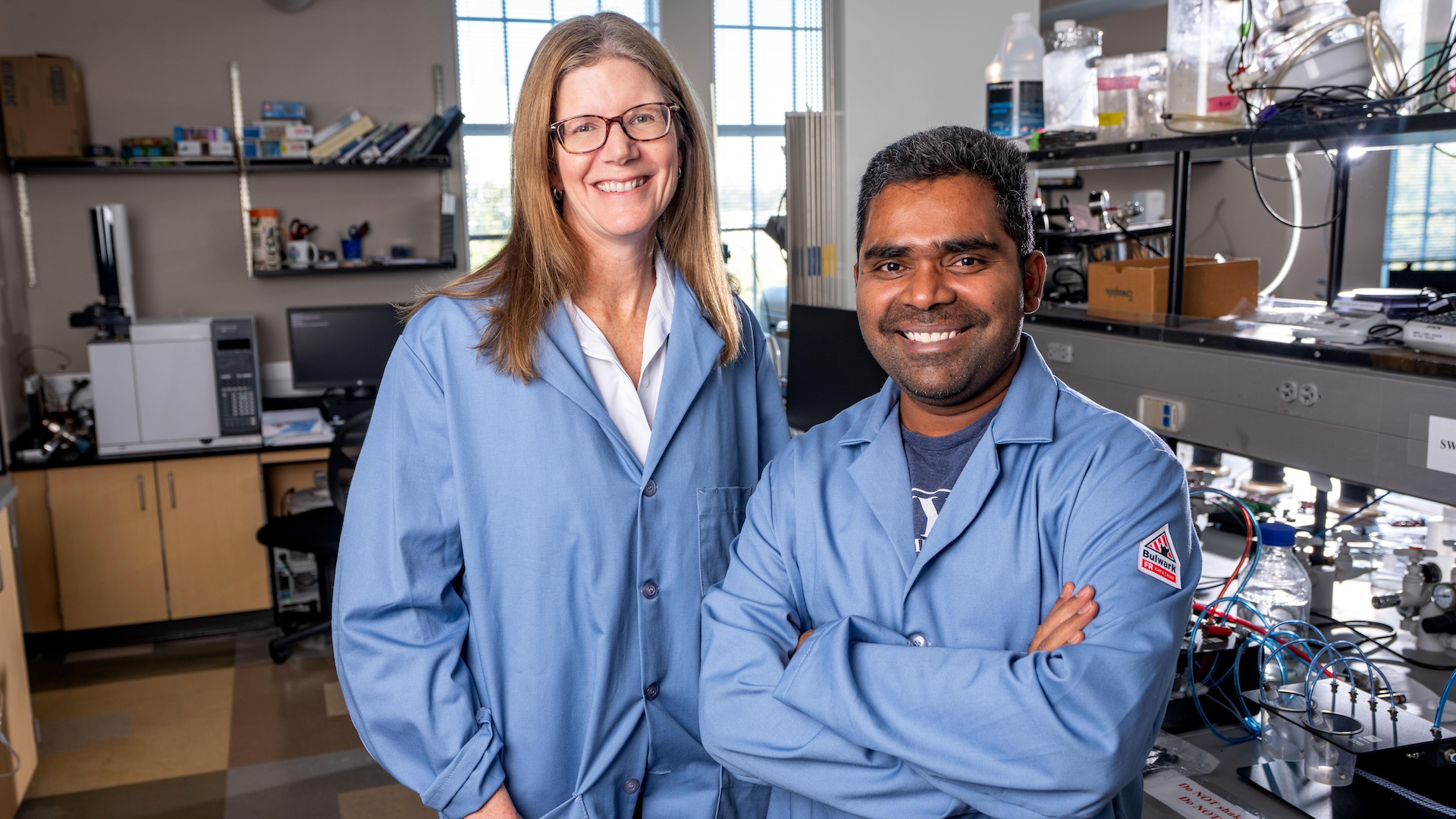 SMU researchers Kathleen Smits and Venkata Rao Gundapuneni
