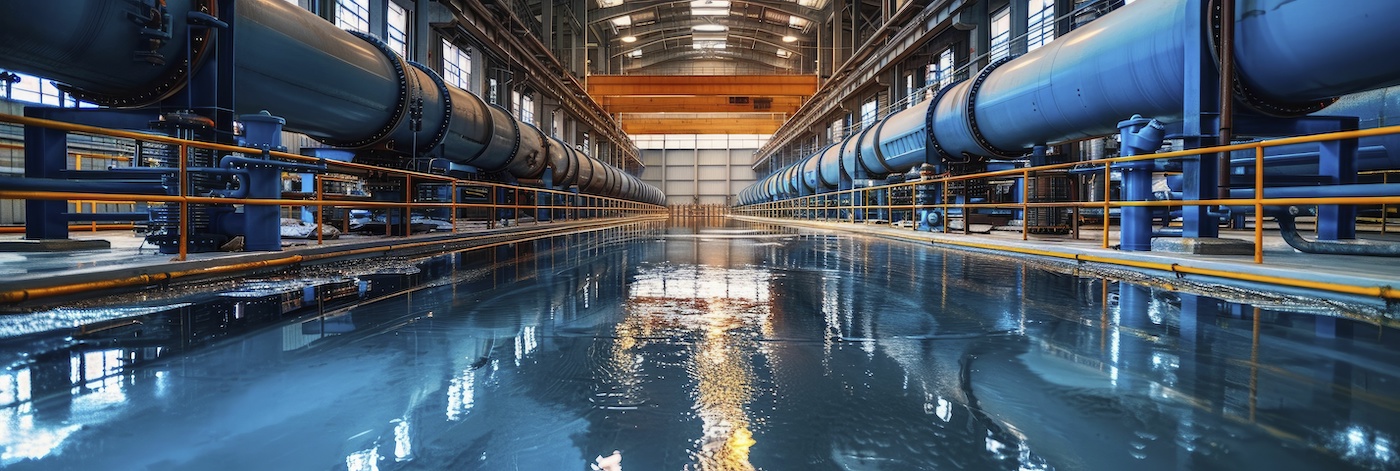 Image of a water treatmebt plant with pipes