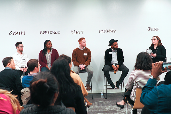 SMU design council member speaks on a panel to students and peers