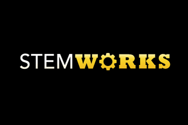 STEM Works logo on a black background