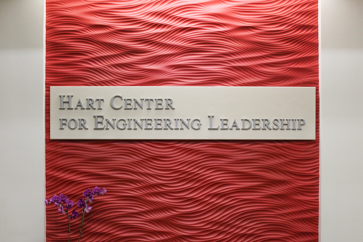 Hart center for engineering leadership sign.