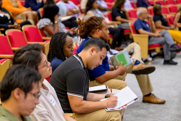 Cedric Nash gives the keynote for DFW Start Up Week Disrupt Dallas Summit at the Cox School of Business, August 4, 2025 on the SMU Campus.
