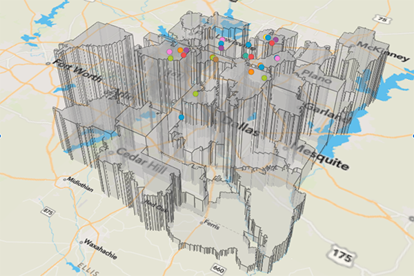 Blockchain hub and  impact map of city