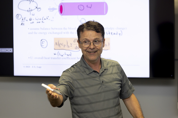 Instructor teaches in LyleAnywhere flexible classroom 