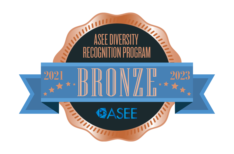 Graphic of ASEE Diversity Recognition Program Bronze award 2021, 2023