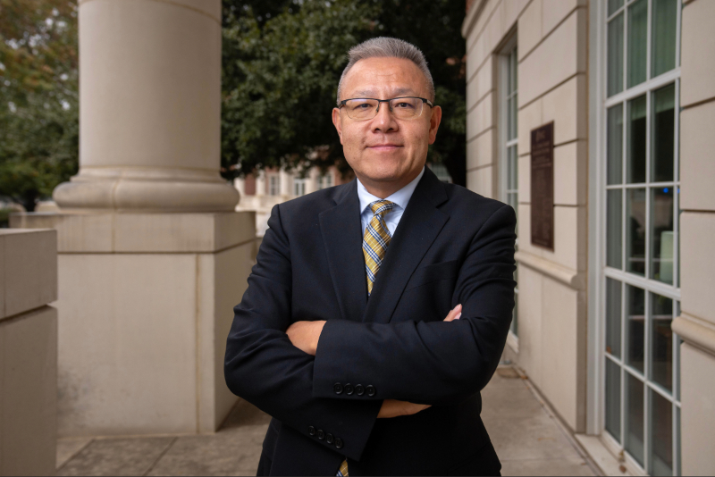 SMU Lyle School of Engineering poses for portraits on Wednesday, Dec. 4, 2024, outside the J. Lindsay Embrey Building on the SMU campus in Dallas. 