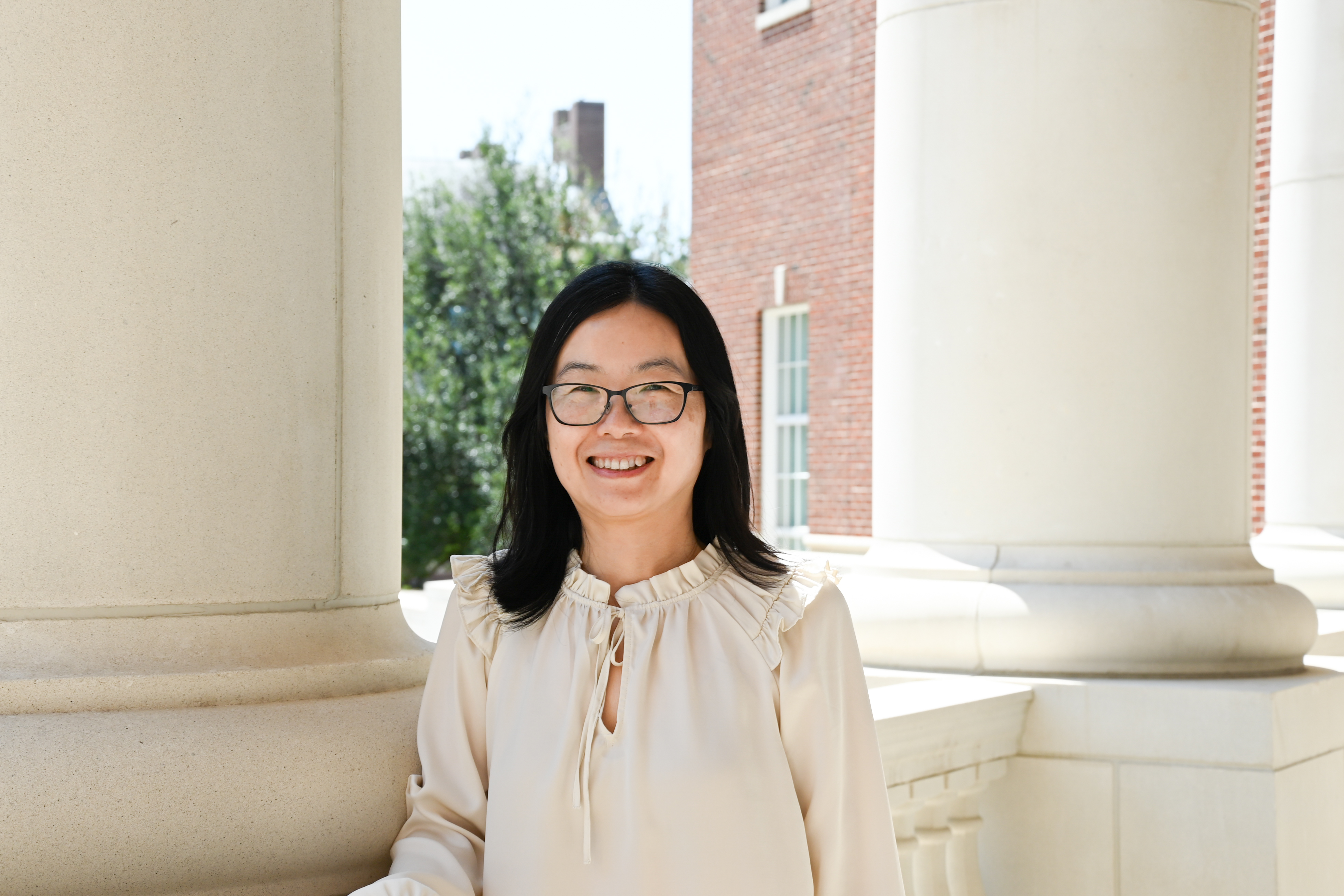 A headshot of Lyle faculty member Xiao Luo in Dallas, Texas 
