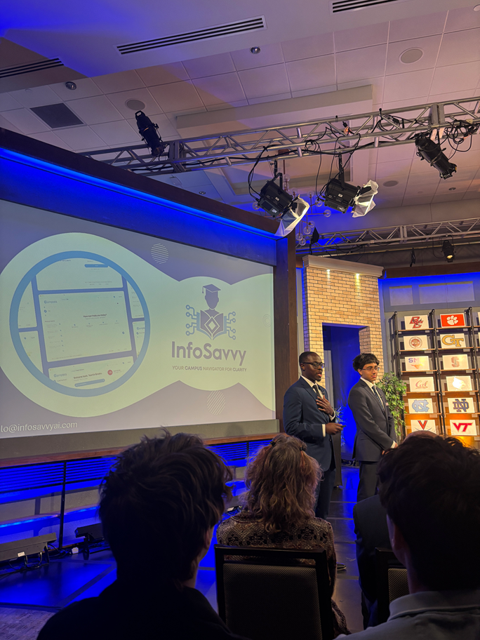 Yaw Boateng stands with fellow student at the 2026 ACC Inventure Prize Competition