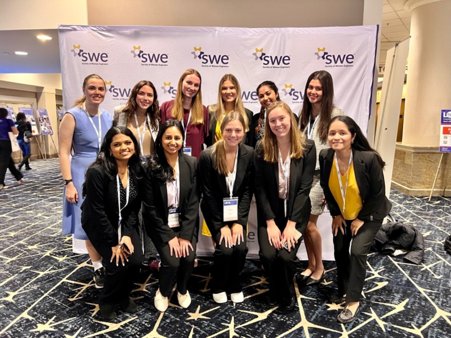 Tania Caldua with fellow Society of Women Engineers students