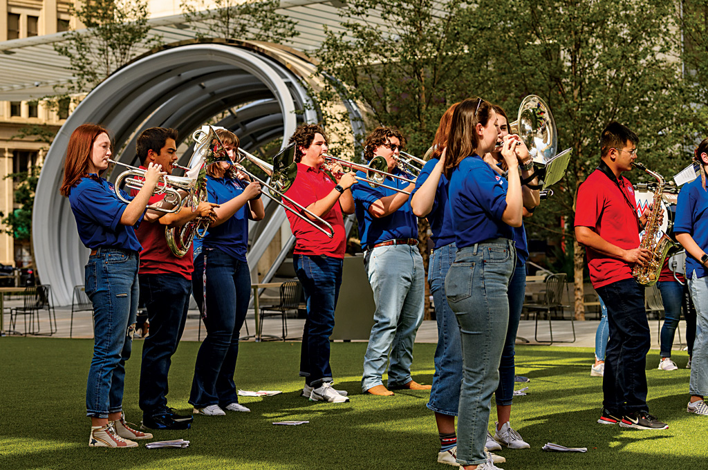 Mustang band performance