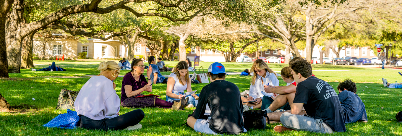 Study session on the lawn