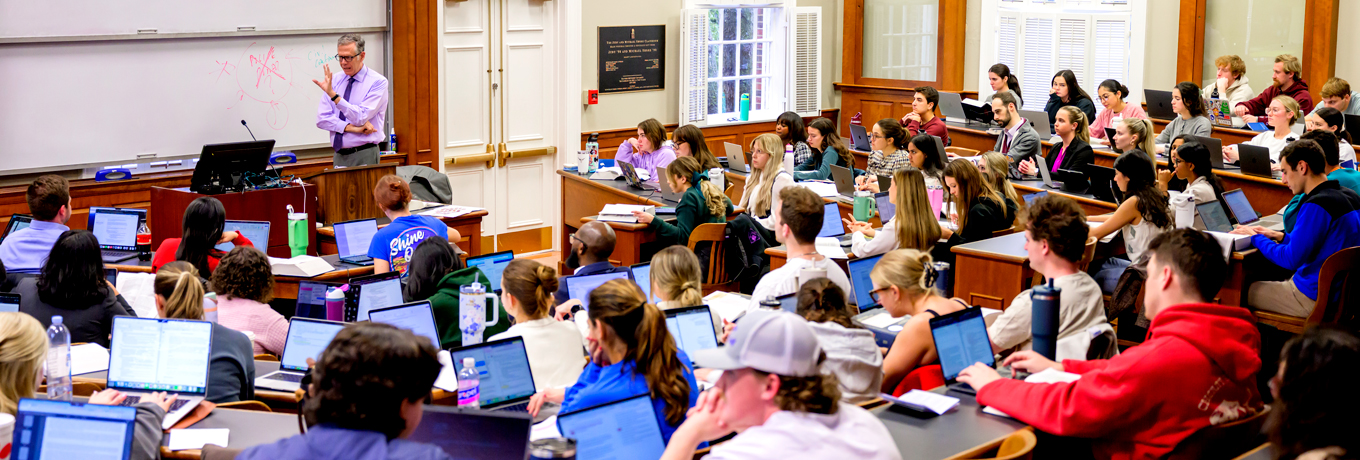 SMU Dedman Law students listen to professor