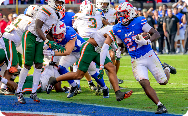 TJ Harden for the touchdown against Miami