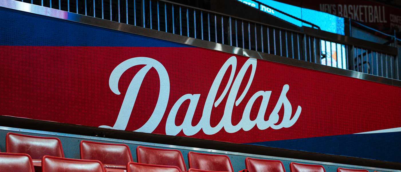 Dallas sign inside Moody Coliseum