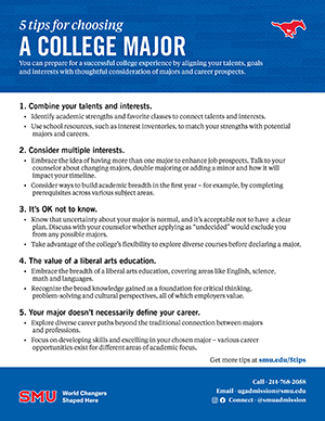 Five tips for choosing a college major pdf