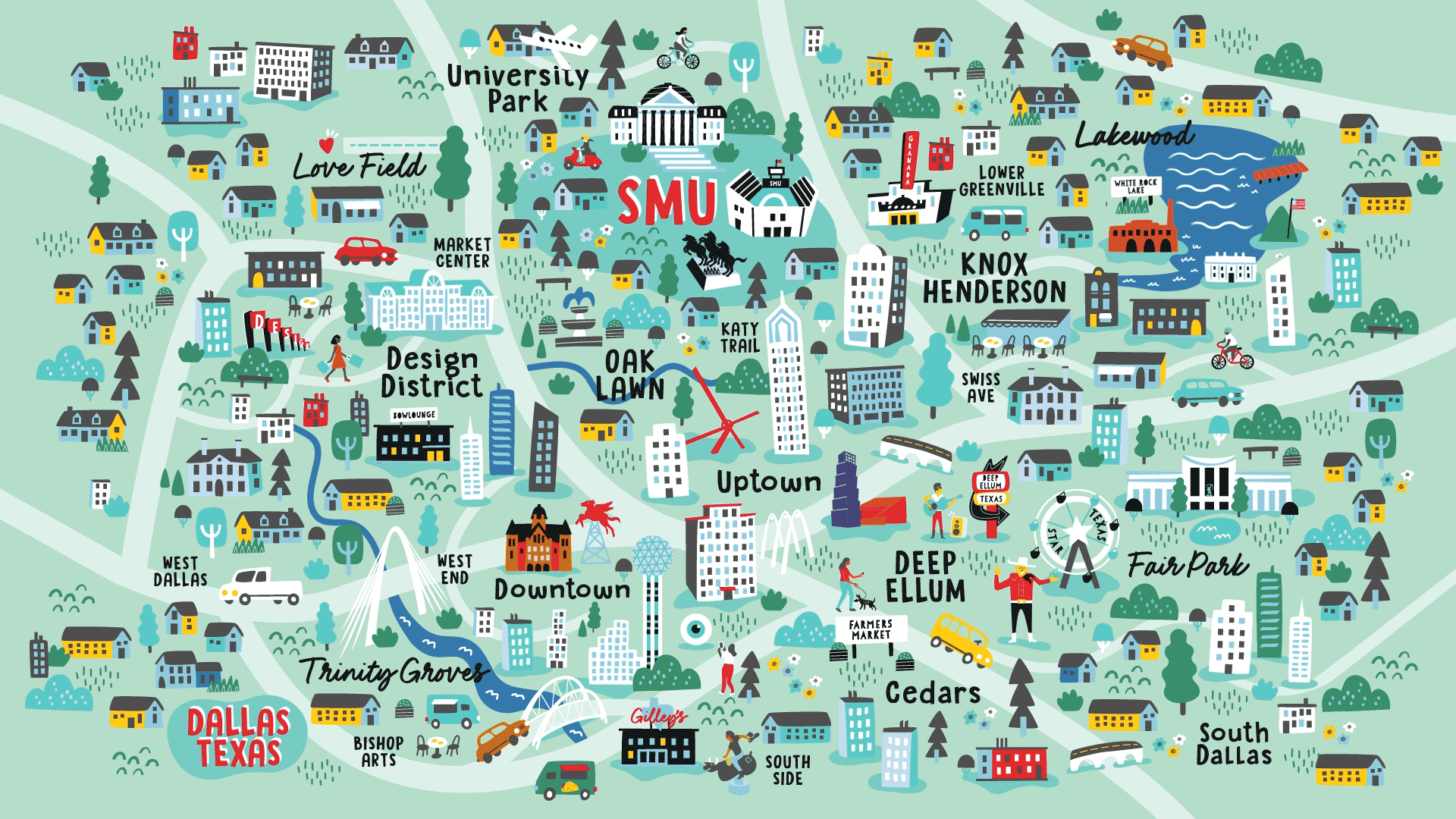 SMU, Dallas map
