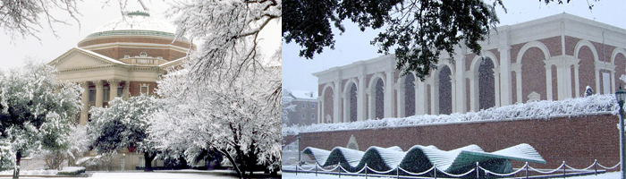 Picture of SMU Campus covered in snow