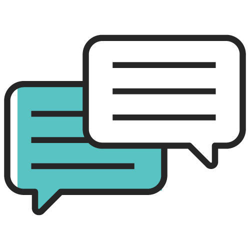 icon of two chat talk bubbles