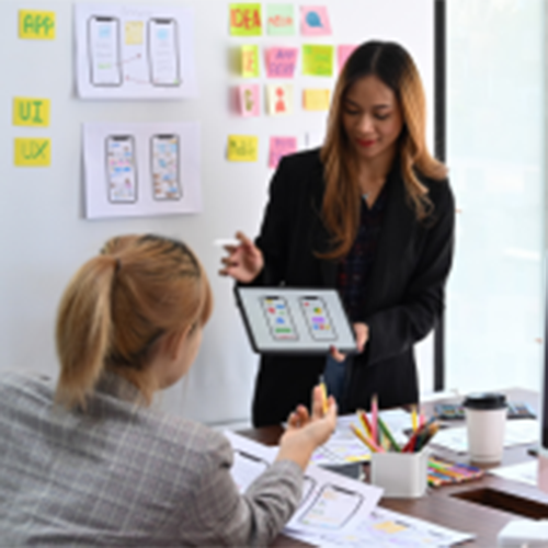 Two women working on Product Design