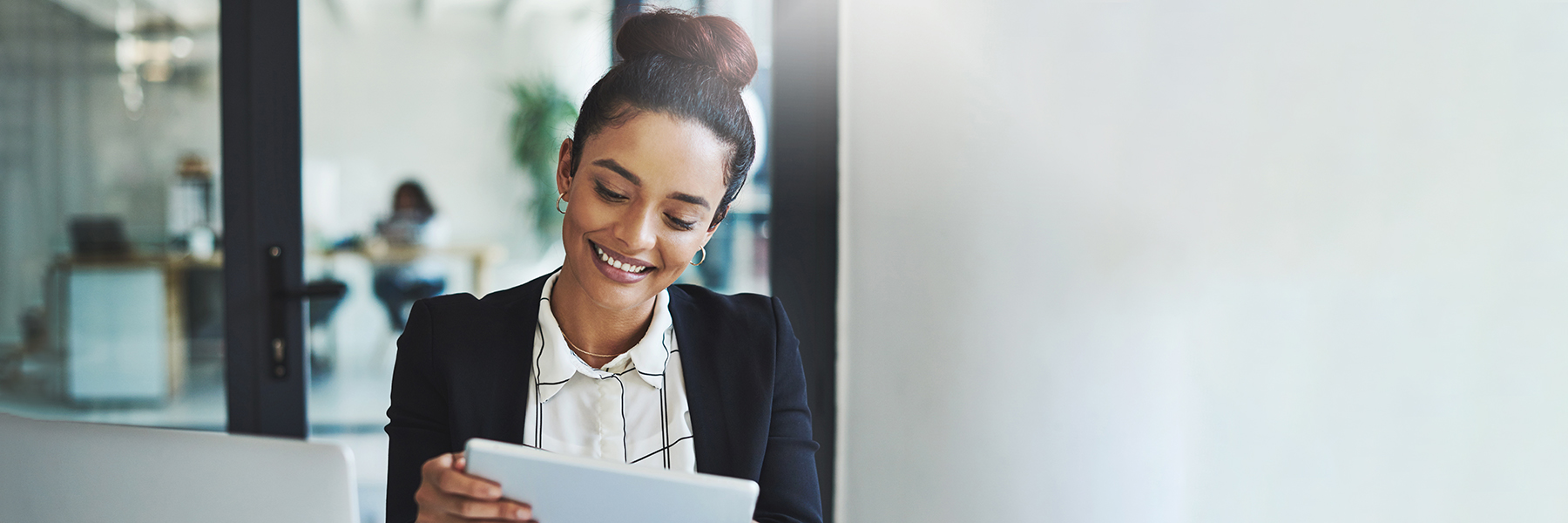 Woman reading a document