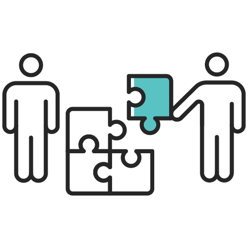 icon of person putting together a puzzle