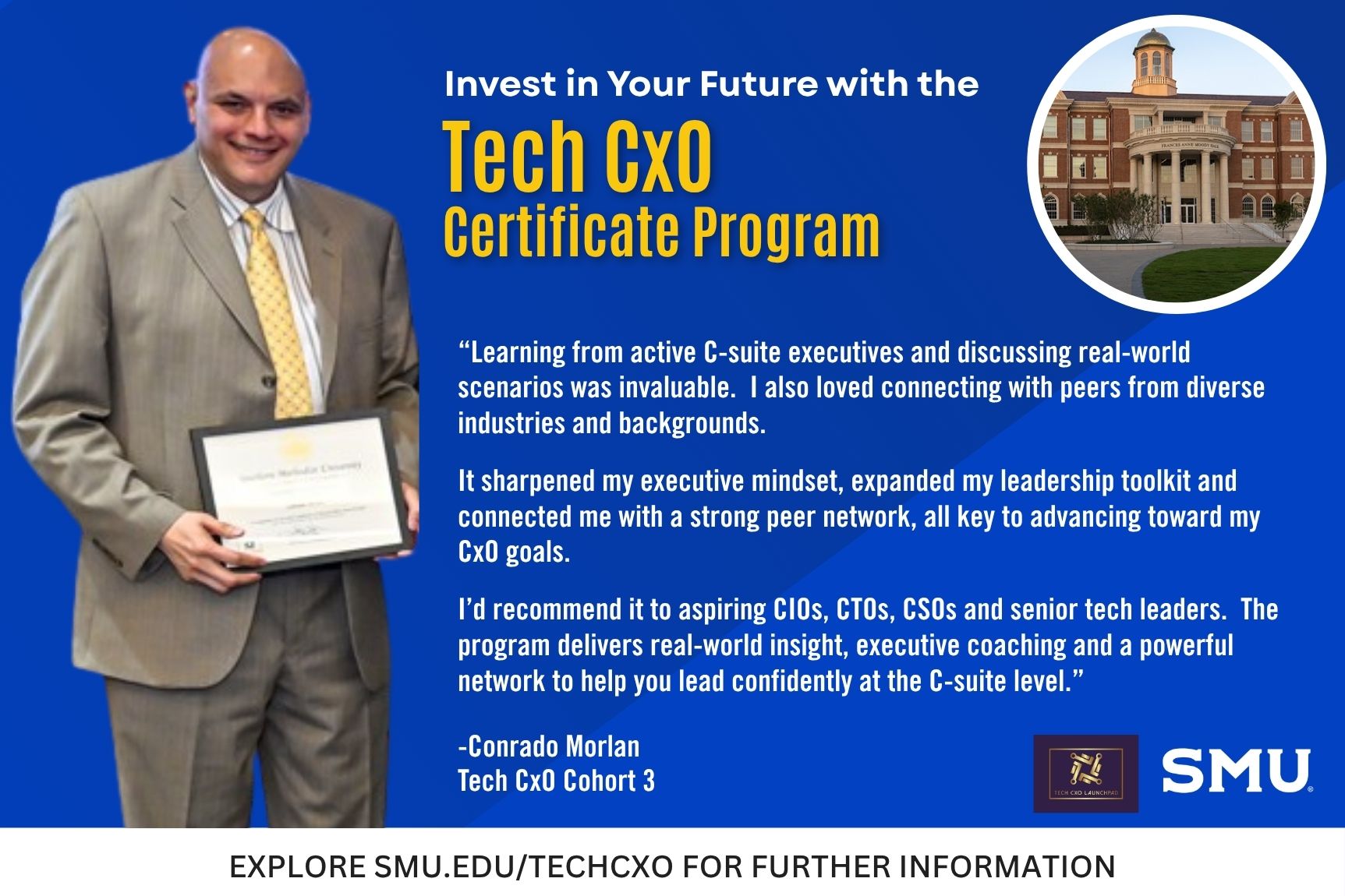 Tech CxO Student Testimonial Conrado Morlan