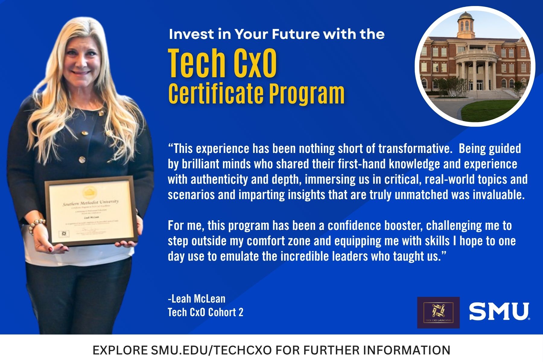 Tech CxO Student Testimonial Leah McLean