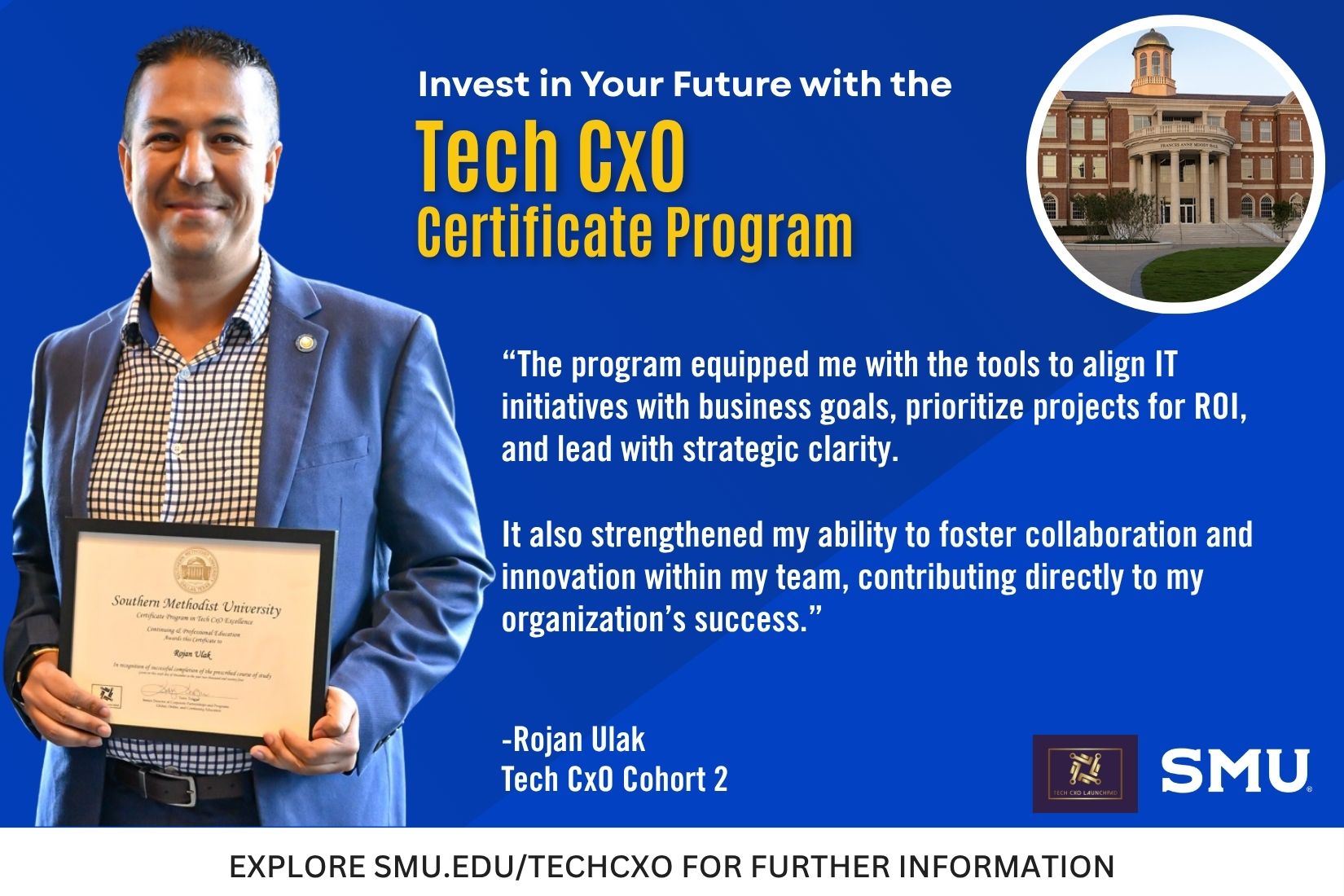 Tech CxO Student Testimonial Rojan Ulak
