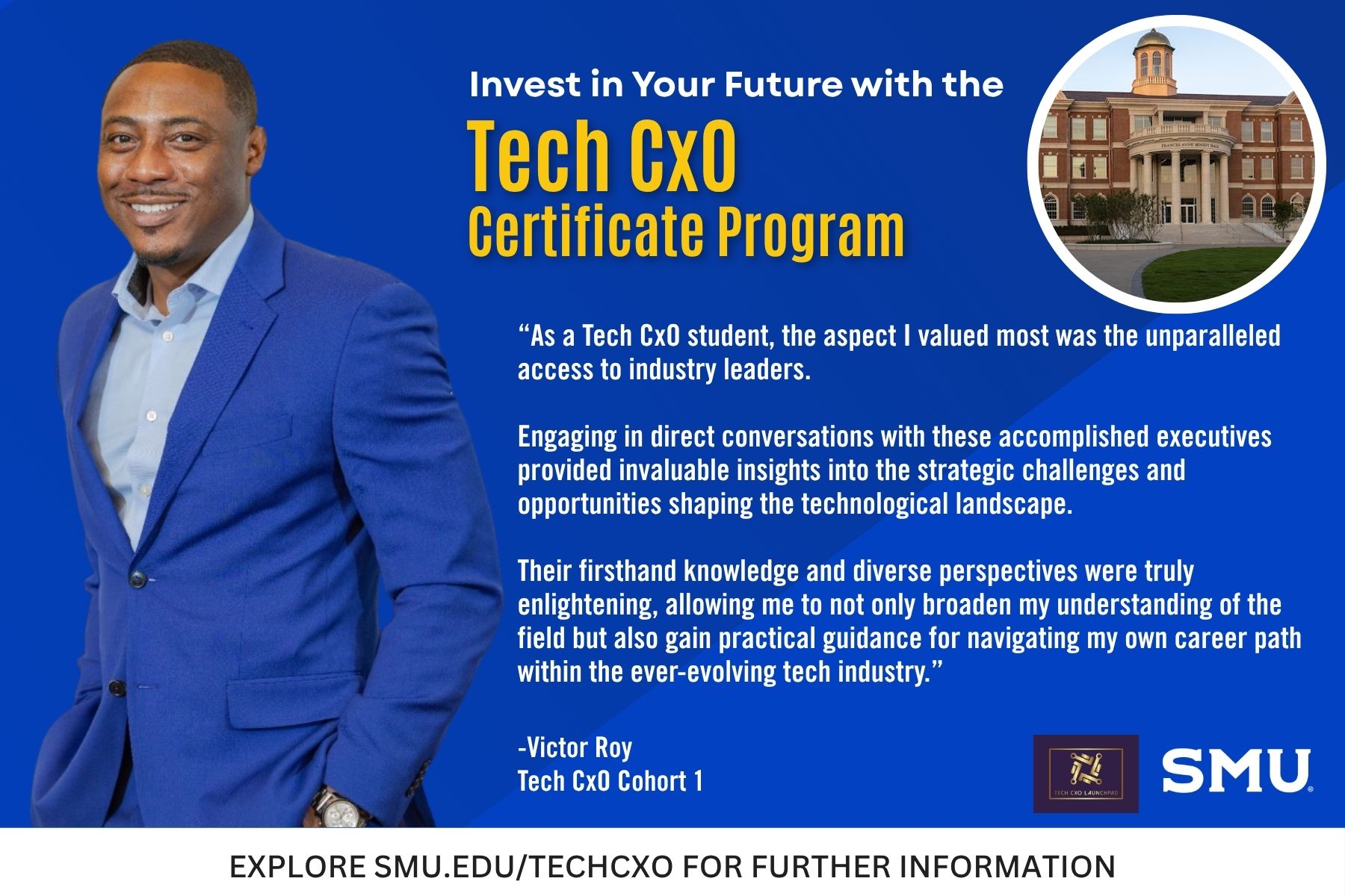 Tech CxO Student Testimonial Victor Roy