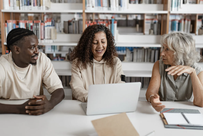 Continuing education students in library