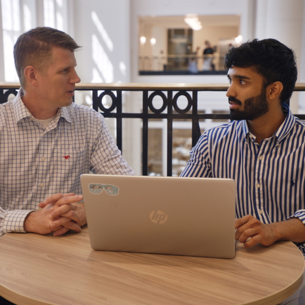 A master of science in accounting student at SMU Cox receives support from an alumni.