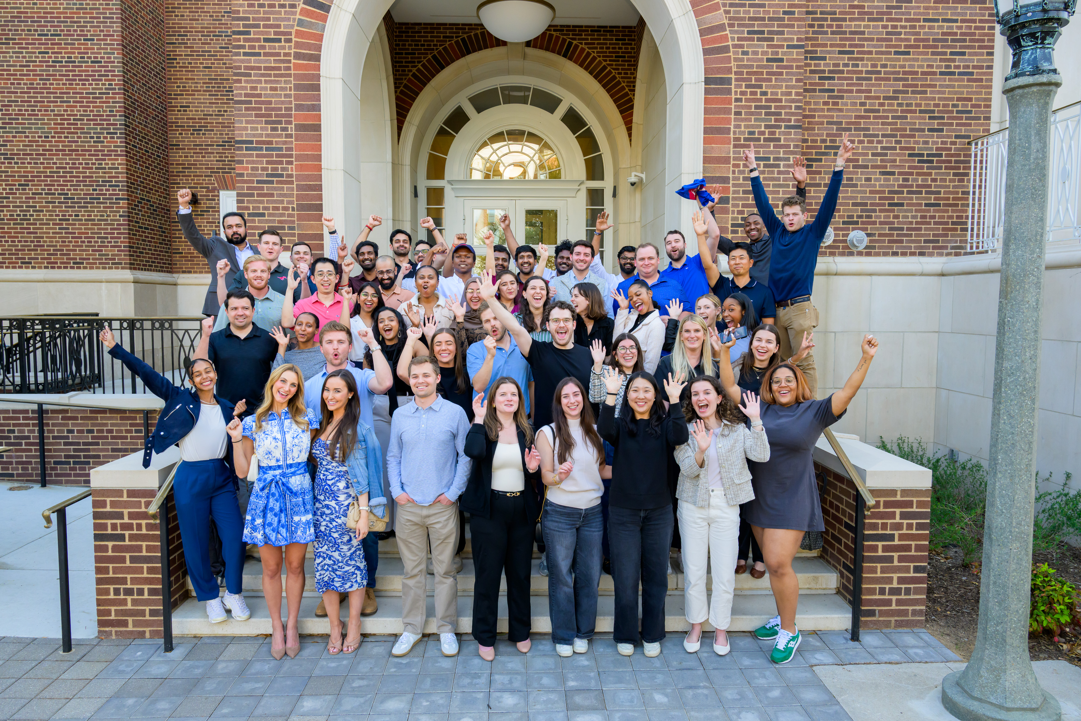 Group of students in front of Cox School