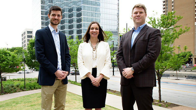 four students walking