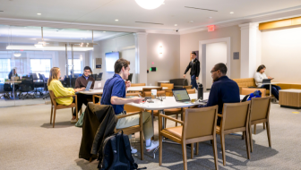 photo of students on third floor of dbmq